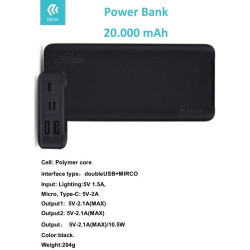 Smart series power bank  (20000mAh) 3 out 5V 2.1A