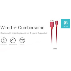 Pheez Series Cable for Lightning (2.4A, 2M) Red