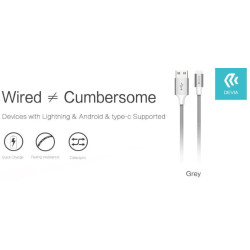 Pheez M-Usb Android cable fast charge 2.M Grey