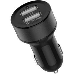 Devia Smart Dual USB Car Charger 2.4 A. Black