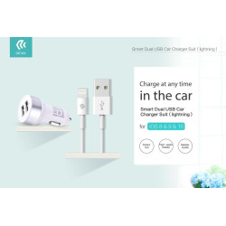 Smart Dual USB Car Charger Suit for Apple iOS 10+
