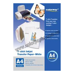 White T-shirt transfer paper,120g/m2  A4 5 Fogli