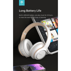 EM039 wireless bluetooth V. 5.2 rechargeable headset White
