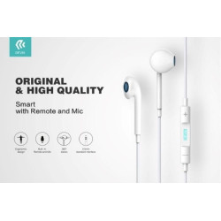 Devia Earphone Smart with Remote and Mic White