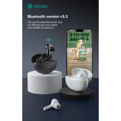 Devia TWS-K2 Bluetooth 5.3 EM060 Earphones White