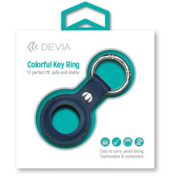 Devia leather Key Ring for AirTag Blue Color