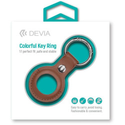 Devia leather Key Ring for AirTag Brown Color