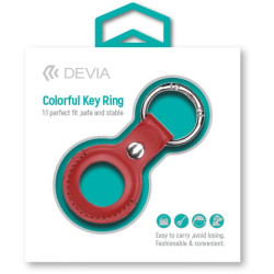 Devia leather Key Ring for AirTag Red Color