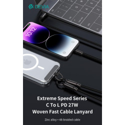 Extreme Speed Series C To L PD 27W Woven Fast Cable Lanyard 