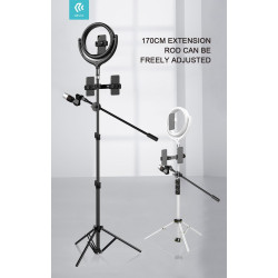 Desktop Live streaming stand with LED ring light 12 inches