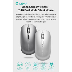 2.4G wireless mouse with adjustable DPI + Bluetooth Dual mode Silver