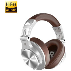 OneOdio Fusion A70 Hi-Res Wireless/Wired DJ Headphones, Hi-Fi Microphone Silver
