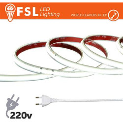 Striscia LED COB 20metri - IP65 6500K 220V 15W/m 1350lm/m+KIT tappo, colla, clip