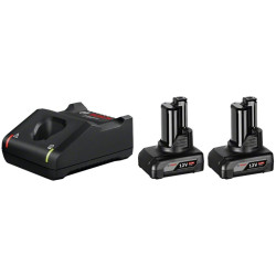 1600A01B20,Kit 2x Batterie 12V 6.0Ah + Caricabatteria  12V-40