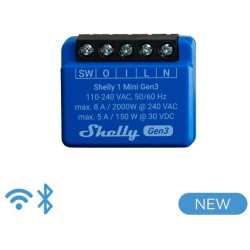 Shelly Mini 1 Gen3 – Smart Relay Dry Contact 8A AC/DC Wi-Fi/BT/Matter