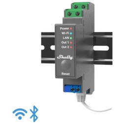 Shelly Pro 2 – IP Smart Relay Dry Contact DIN 2 Channel LAN/Wi-Fi/BT