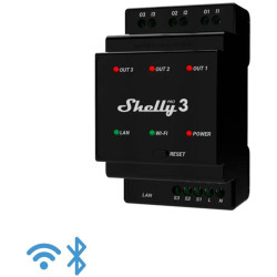Shelly Pro 3 – IP Smart Relay Dry Contact DIN 3 Channel LAN/Wi-Fi/BT