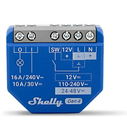 Shelly 1 Gen4 – Smart Relay Dry Contact 16A AC/DC Wi-Fi/BT/Matter/Zigbee