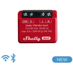 Shelly Mini 1PM Gen3 – Smart Relay 8A AC Wi-Fi/BT/Matter + Power Meter