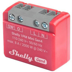 Shelly 1PM Mini Gen4 – Smart Relay 8A AC Wi-Fi/BT/Matter/Zigbee + PM