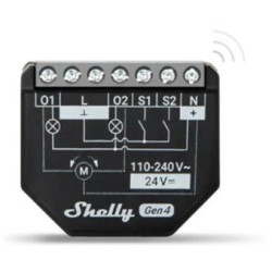 Shelly Plus 2PM Gen4 – Smart Shutter Relay 16A AC/DC Wi-Fi/BT/Matter/Zigbee + PM