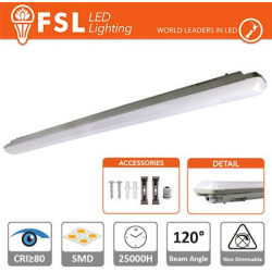 LED Batten IP65 36W - 4000K 3100LM 120º 1198x85x66mm