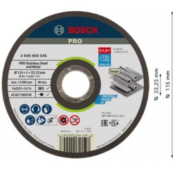 2608600545,Mola da taglio Expert for Inox piana Rapido  115x1 mm