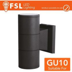 double head wall lamp, GU10  IP54 - BLACK