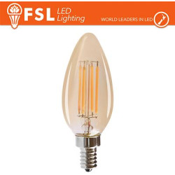 C35 - 4W 2200K 330LM 300º 35x98mm CRI80 E14 15.000H