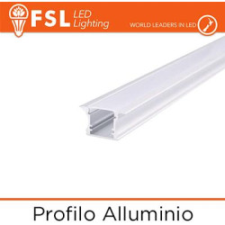 Recessed Aluminium BAR for LED strips - 2 m SILVER 2000*25(17.3(12.3))*15.42