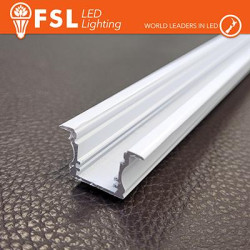Recessed Aluminium BAR for LED strips - 2 meters WHITE 2000*25(17.3(12.3))*15.42