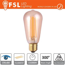 ST56 - 6W 2200K 650LM 300º 56x126mm CRI80 E27 15.000H