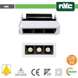Multi-lamp recessed 3X3W 530LM 4000K 50 ° 90CRI