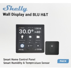 Shelly Wall Display + H&T Sensor – Touch Display Panel Black