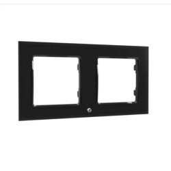 Shelly Wall Frame 2 – Double Black Wall Plate Compatible with Legrand