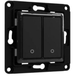 Shelly Wall Switch 2 – Wired Wall Buttons 2 Keys Black with Relay Support