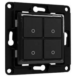 Shelly Wall Switch 4 – Wired Wall Buttons 4 Keys Black with Relay Support