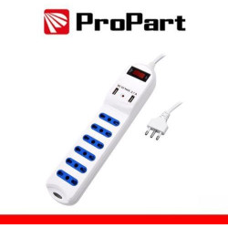 socket,6 pos.con interruttore luminoso,10/16A bipasso,con at