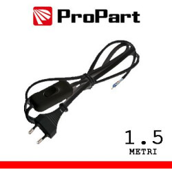 Prolunga con interruttore 1.5m spina10A 2poli nero polybag
