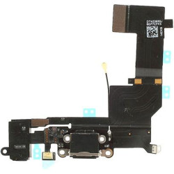 iPhone 5S Data Connector Lgh Port with Earphone Port - Black