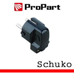 Spina schuko 90Â° nera polybag