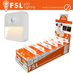 Luce notturna con sensore di movimento bispina con espositore