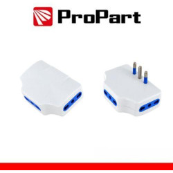 Adapter,white,presa tripla,3 prese 2P+T 10/16A bipasso,Spina