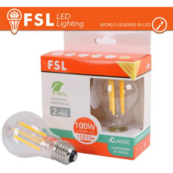 Lampada Filamento  A60 10.8W 3000K E27 - Confezione 2PACK