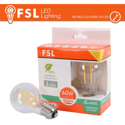 Lampada Filamento  A60  6.5W 3000K E27 - Confezione 2PACK