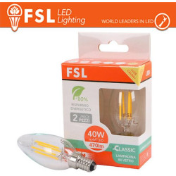 Lampada Filamento Olive C35 4W 3000K E14 - Confezione 2PACK