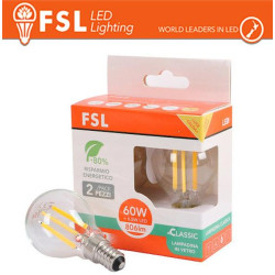 Lampada Filamento MiniSfera G45  6.5W 3000K E14 - Confezione 2PACK