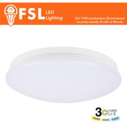 Plafoniera LED 18W Ø312*82mm - 3 in 1 CCT (3000-4000-6500K) IP44