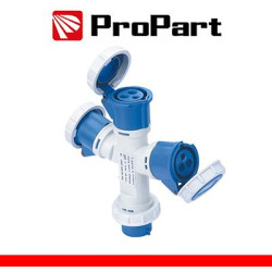 Adattatore triplo Spina ind.16A 2P+T 220-250V CEE