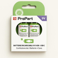 USB‑C Rechargeable 9V Batteries 3700mWh – Pack of 2